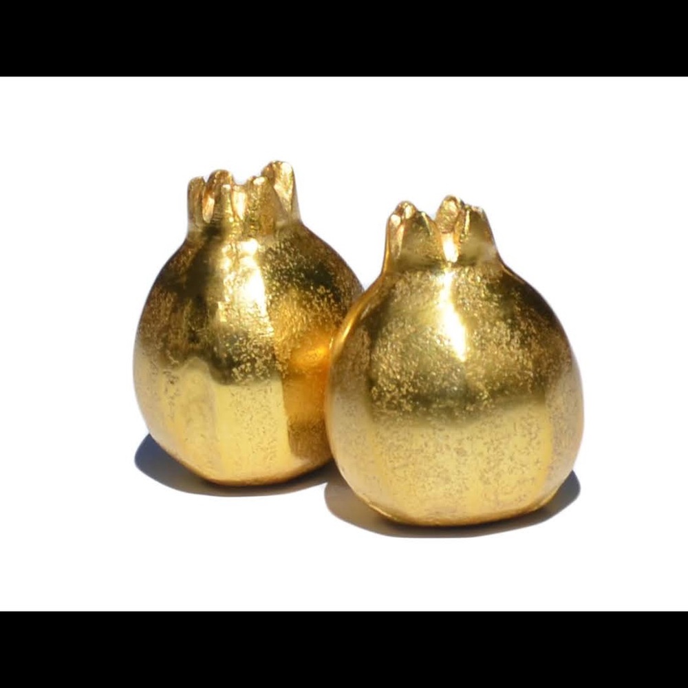 Pomegranate salt and pepper shakers set of 2